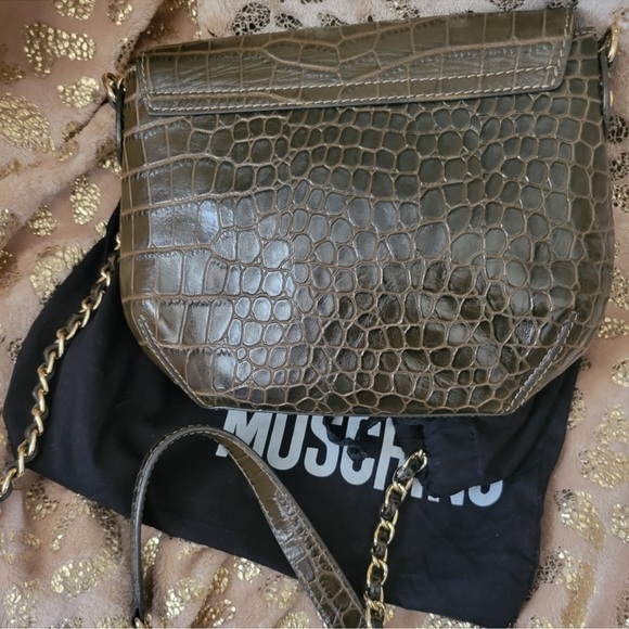 LOVE MOSCHINO Leather Reptile Embossed Crossbody - Picture 2 of 5